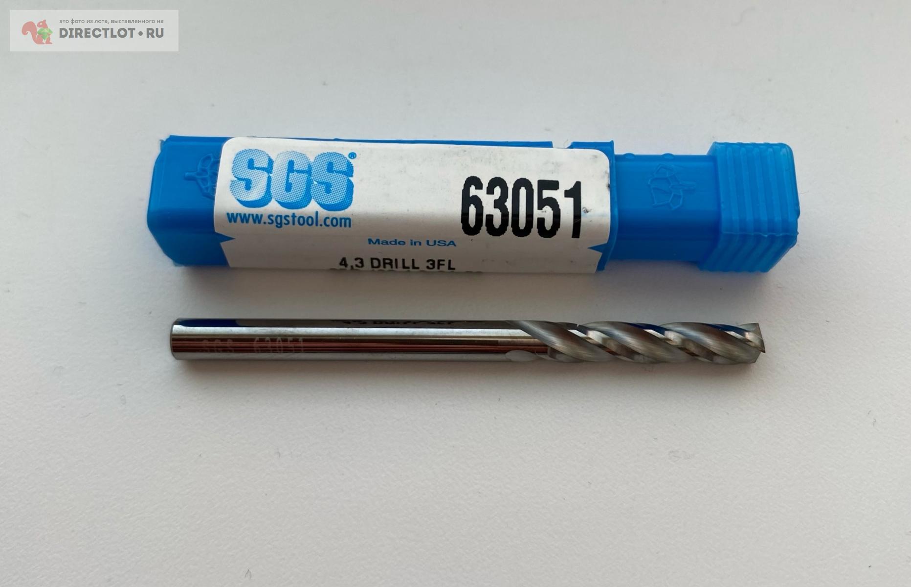 Сверло монолитное твердосплавное D 4.3 SGS 63051 Трехперое купить в ...