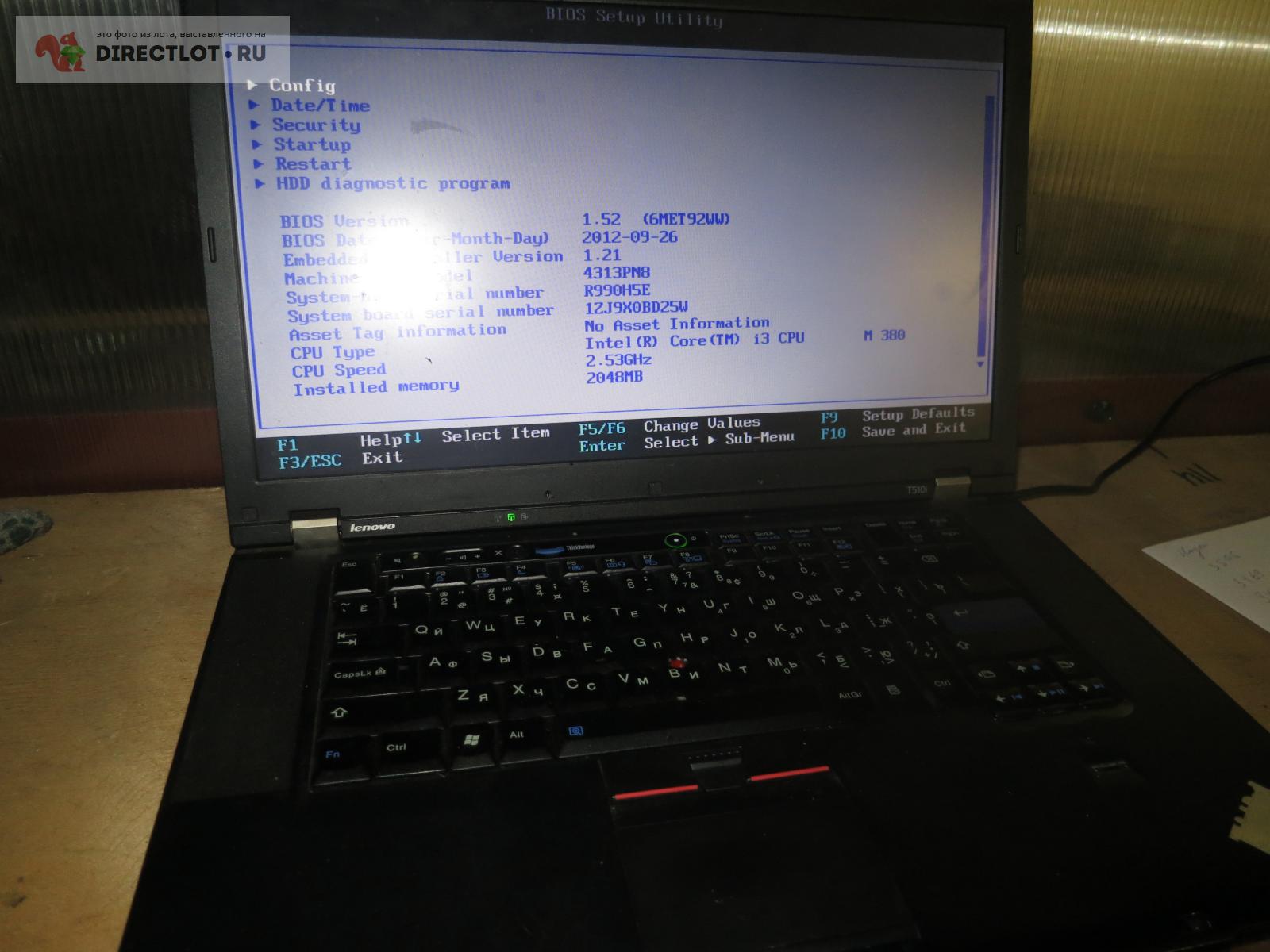 Ноутбук Lenovo T510i/Intel Core i3-M380/2.53Gz/MEM 2Gb/HDD 250Gb (03476 ...