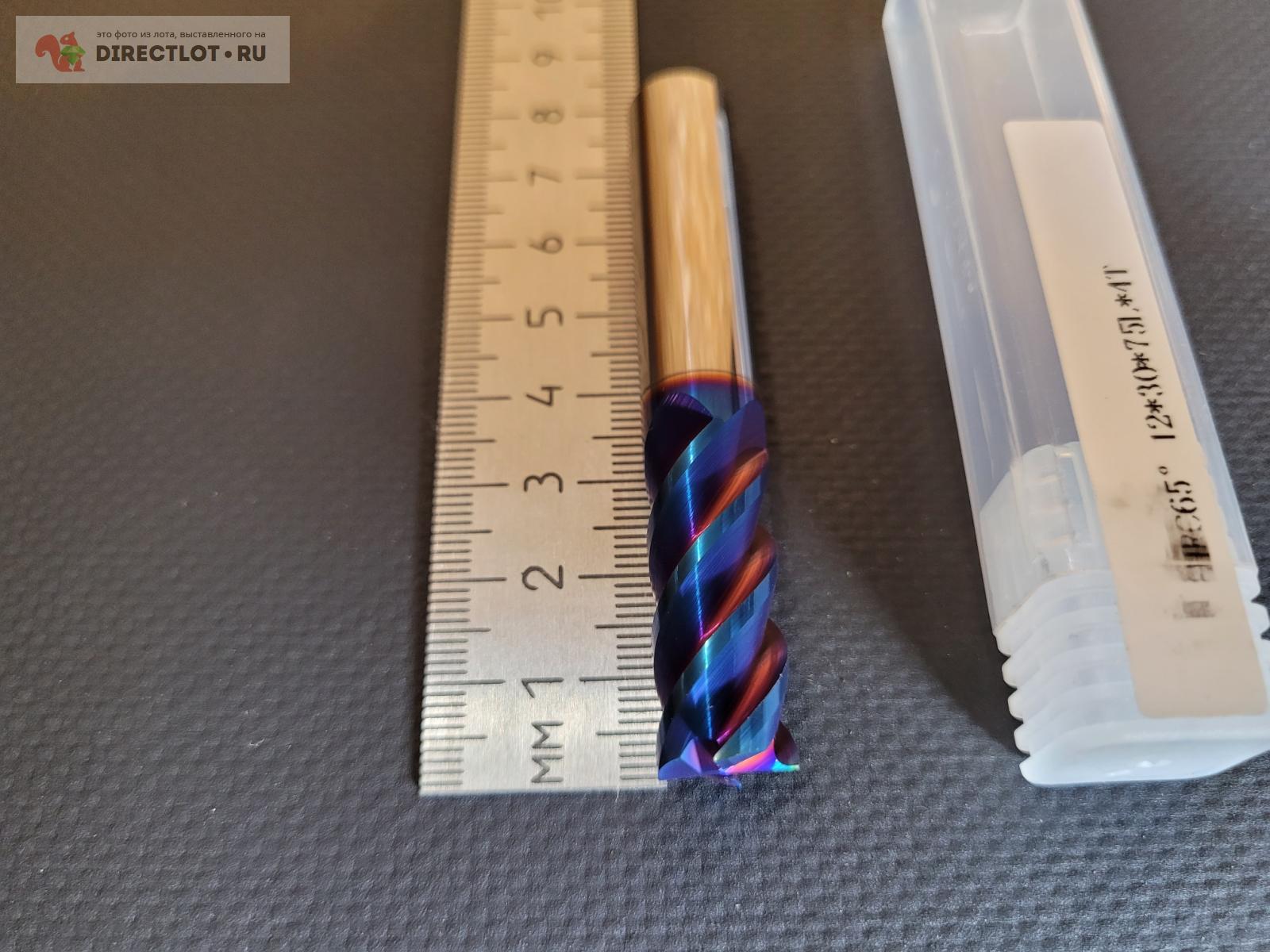 Фреза 12 мм HRC65 твердосплавная 4-х зубая по стали/нержавейке 30/75 мм ...