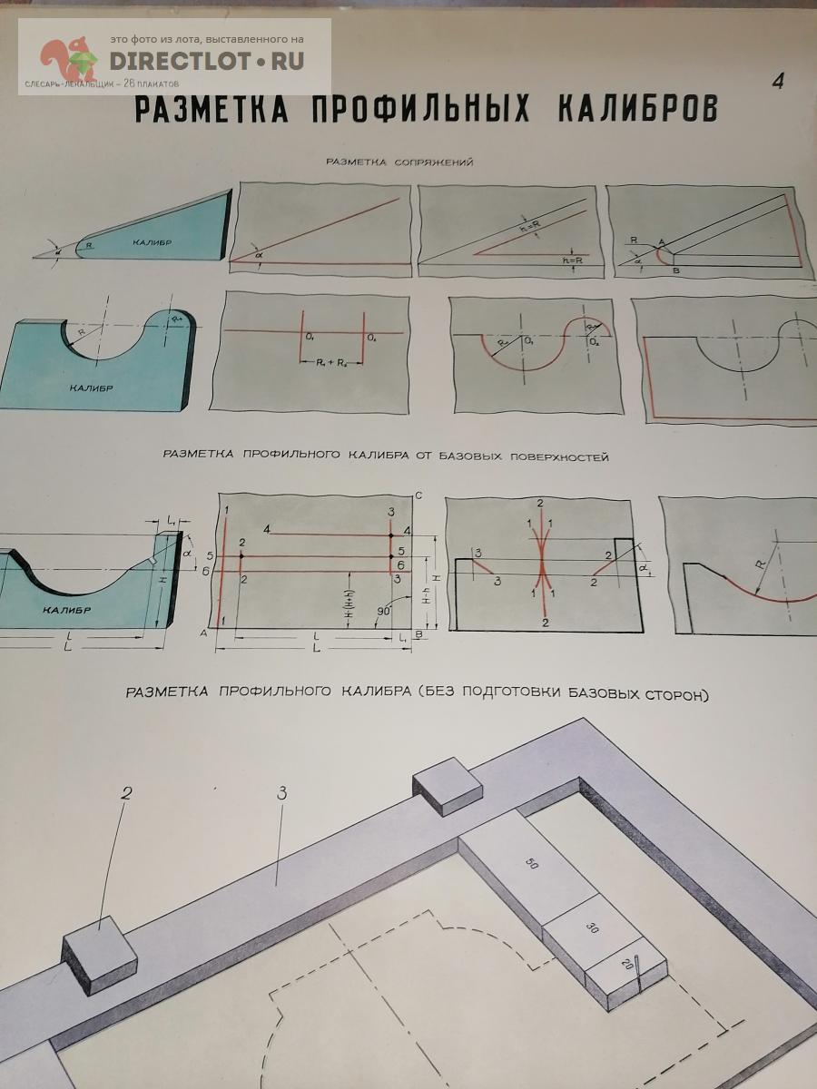 Плакат №4 Разметка профильных калибров Серия Слесарь+лекальщик купить в  Самаре цена 235 Р на DIRECTLOT.RU - Книги по теме работы с металлом и  материалами продам