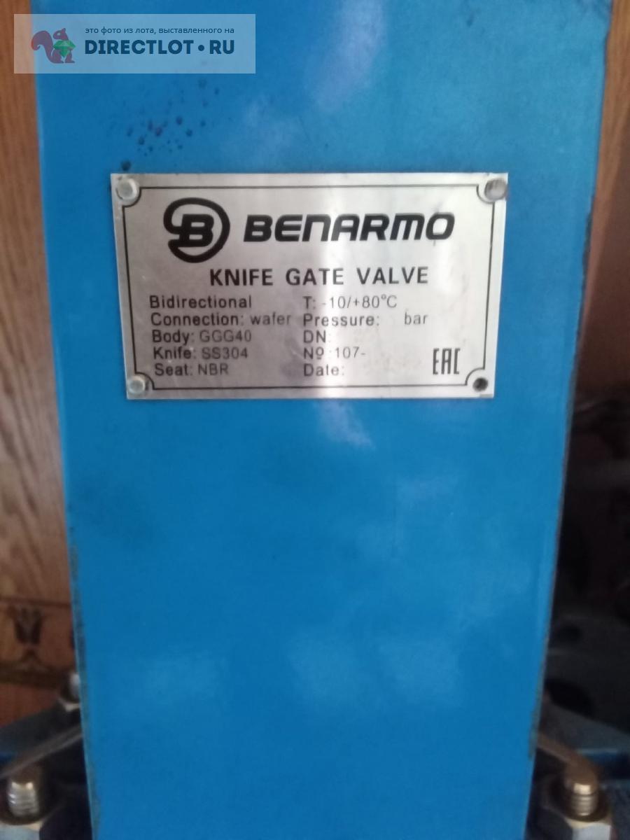 Задвижка шиберная Benarmo Ду200 Ру10 NBR ножевая с невыдвижным ...