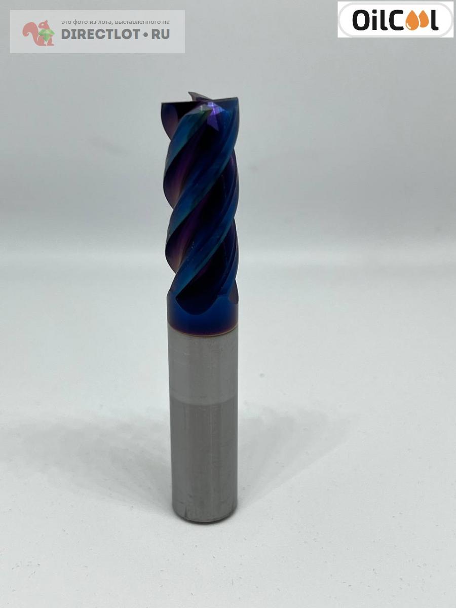 Концевая фреза D10x25xd10xL75 мм, Z=4, покрытие Blue-nano OILCOOL ...