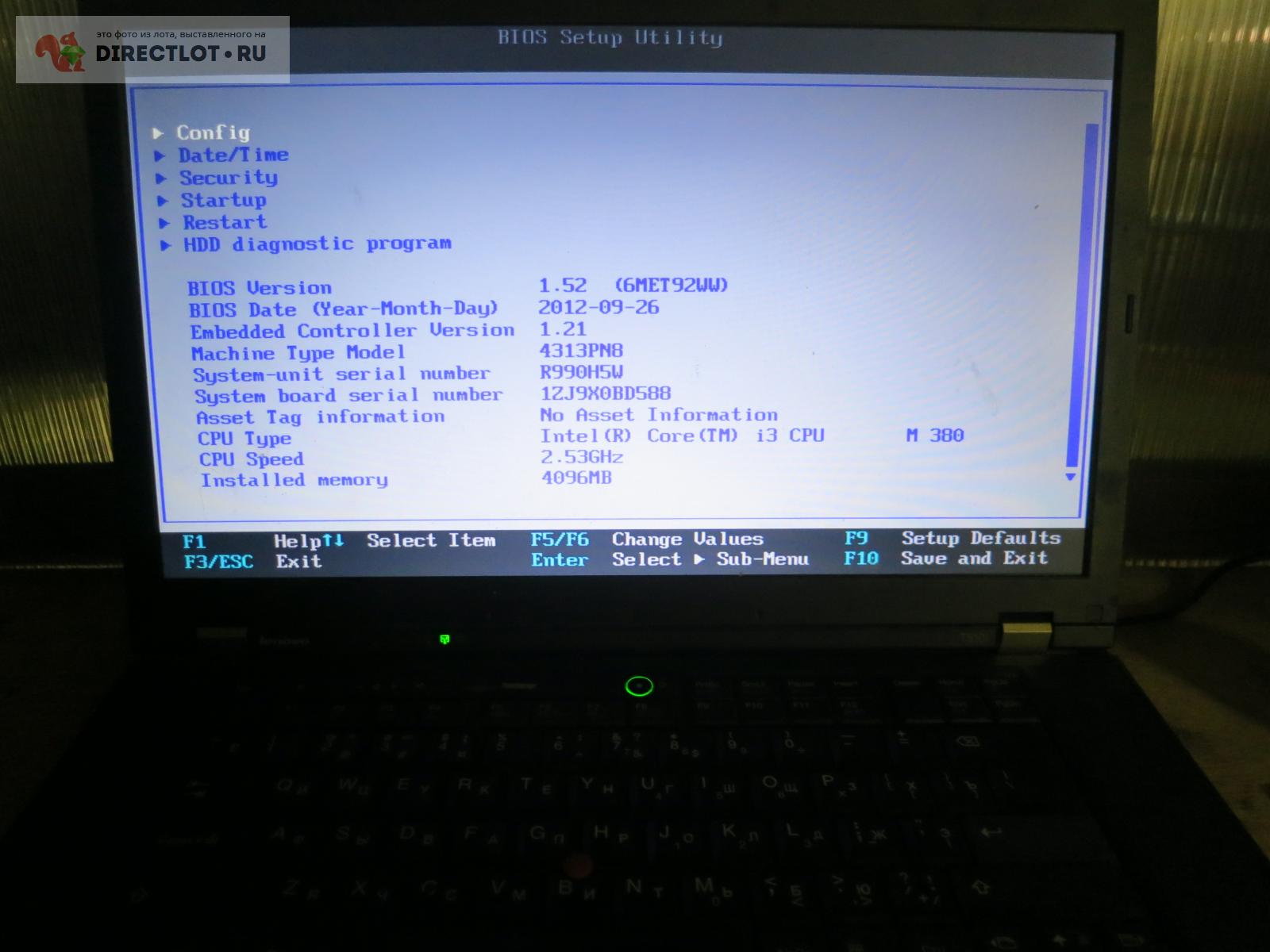 Ноутбук Lenovo T510i/Intel Core i3-M380/2.53Gz/MEM 4Gb/HDD НЕТ(05456 ...