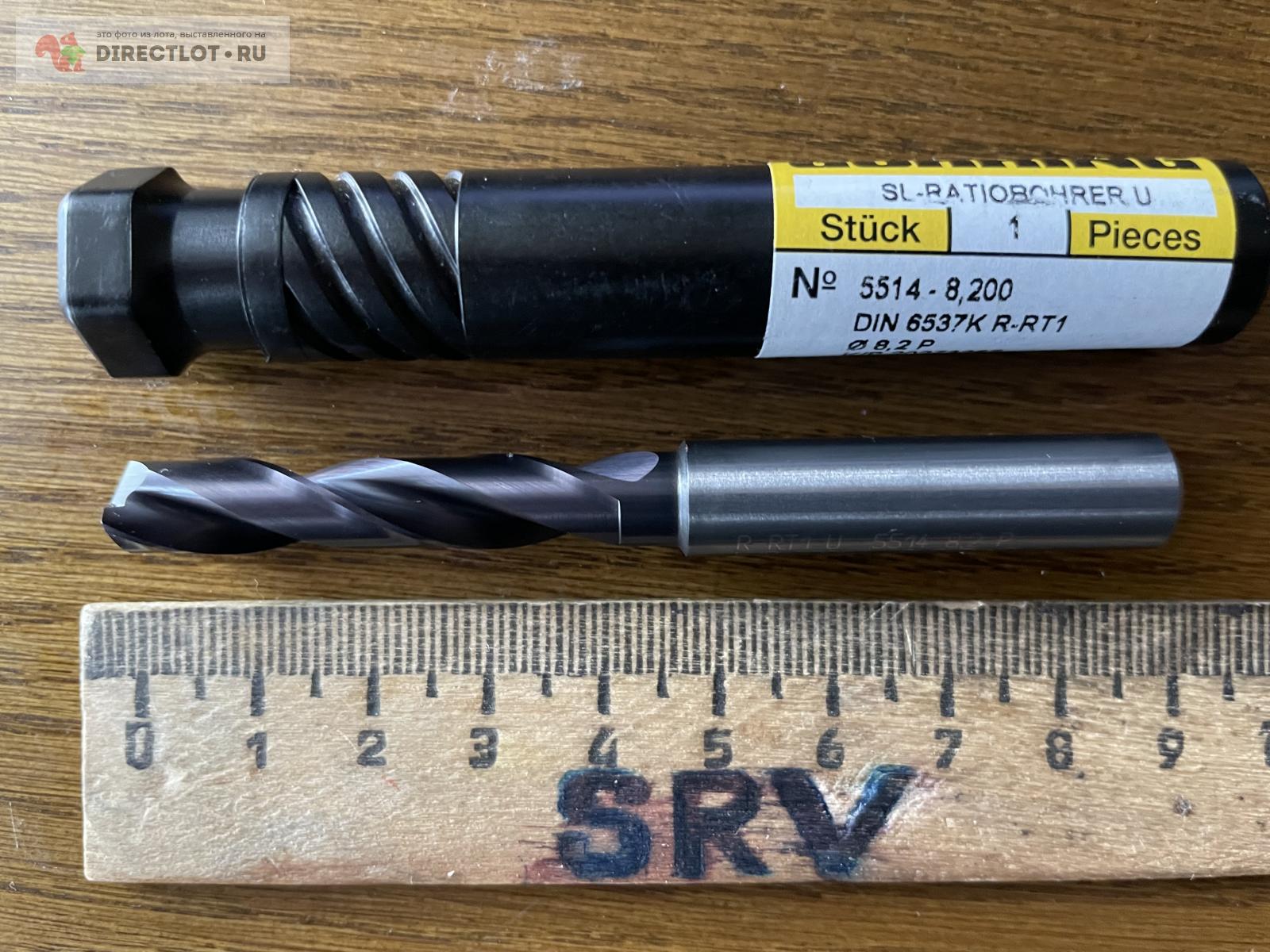 Сверло монолитное твердосплавное D 8.2 №5514 DIN 6537K R-RT1 GUHRING ...